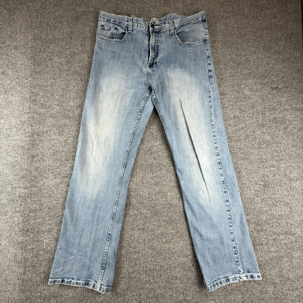 Flypaper Jeans Mens 36x32 Light Wash Blue Relaxed Fit Straight Leg Denim Pants